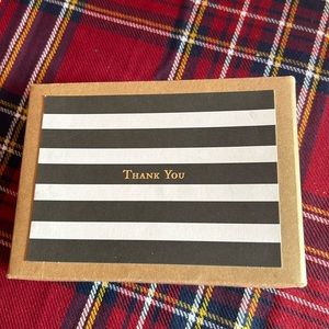 Forty Hallmark black and white striped Thank You cards. Blank inside.